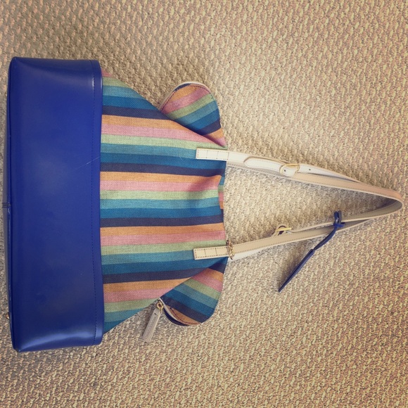 Vintage Charles Jourdan Rainbow Hobo Satchel Purse - Picture 5 of 7